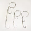 Three different sized hooks are shown on a white background.